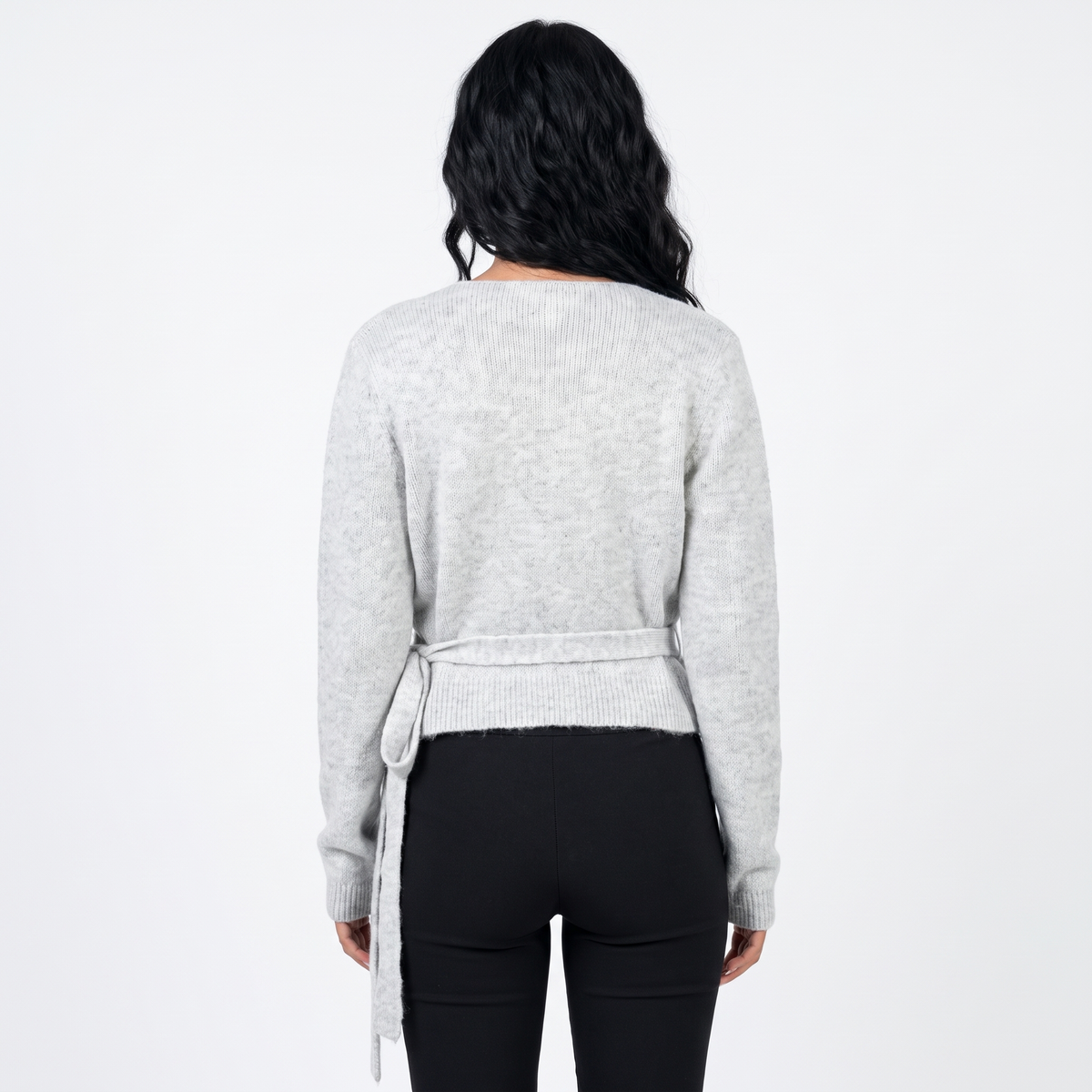 AMÉLIE Women's Chocolate Brown Tonee Wrap Knit Cardigan