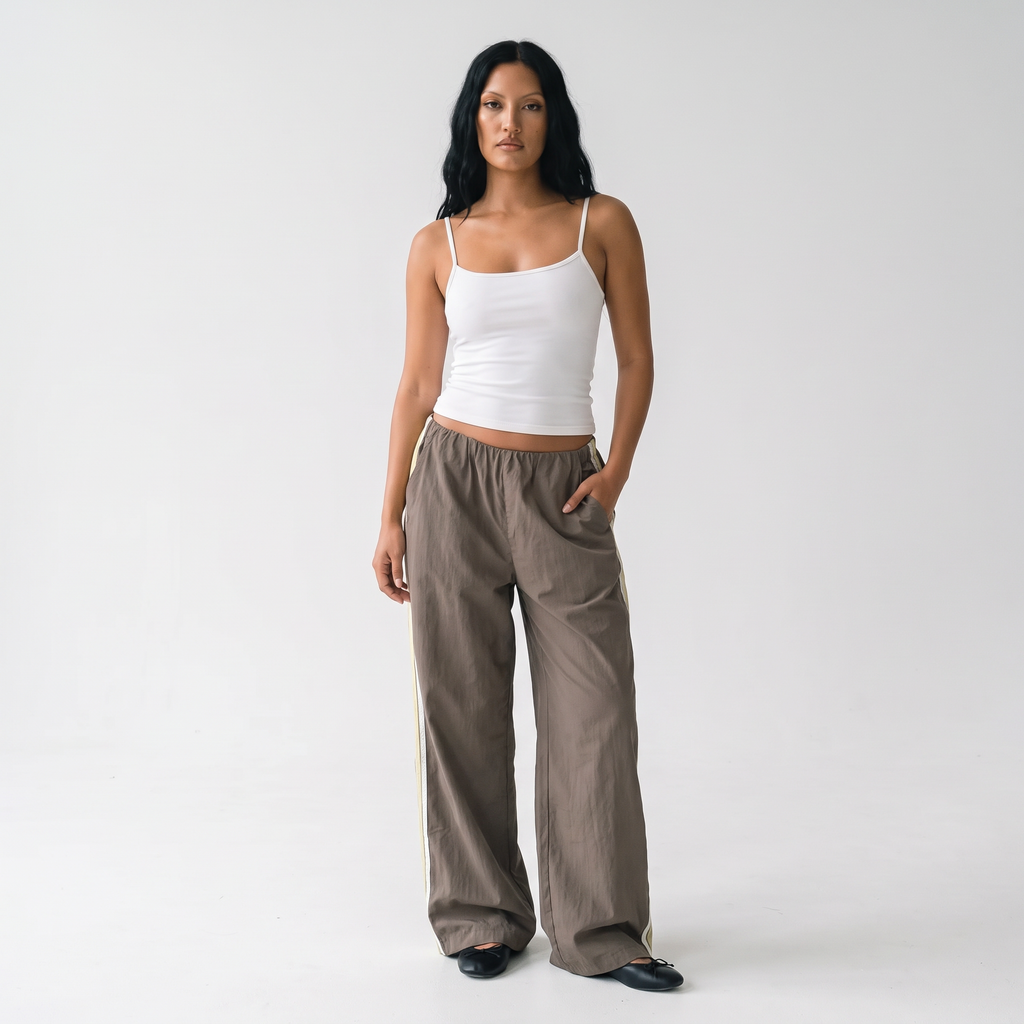 FLORA Women's Mushroom Stripe Lunea Concealed Waistband Pants