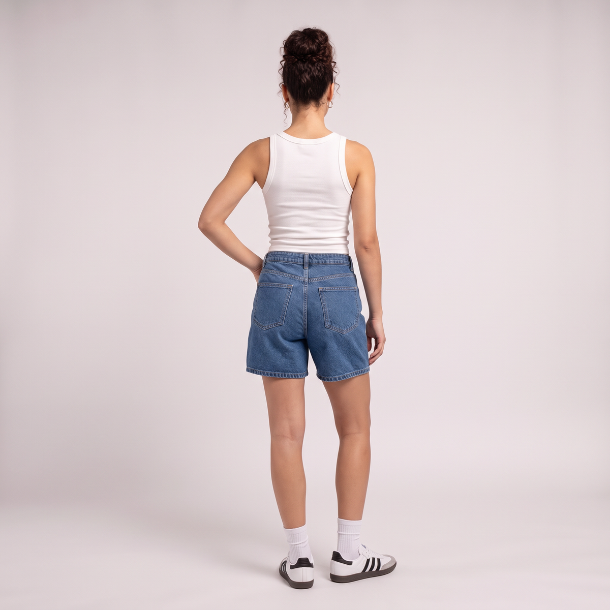 FLORA Women's Double Rinsed Blue Koko Denim Shorts