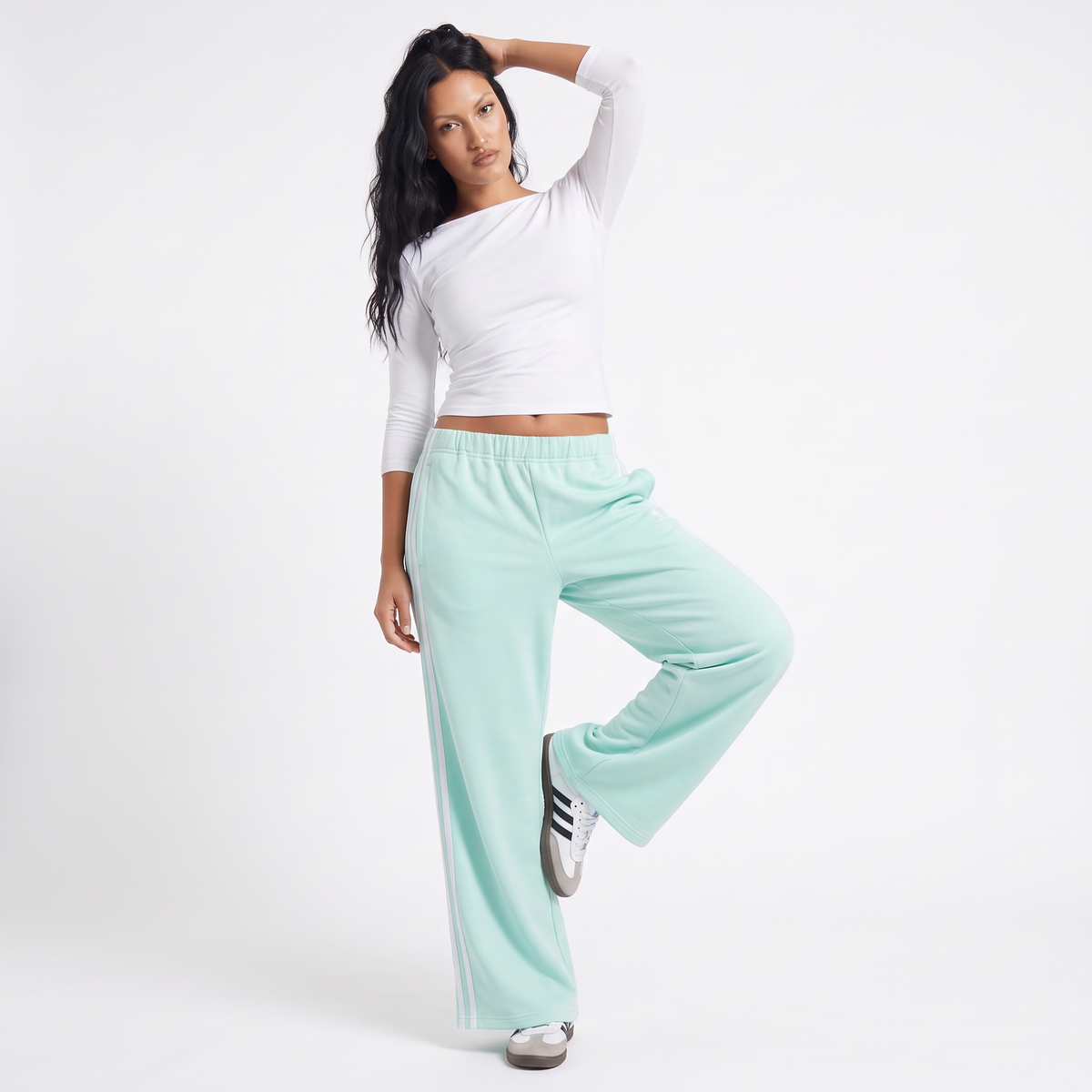 ISADORA Women's Rose Pink Wamino Low Rise Flared Trousers