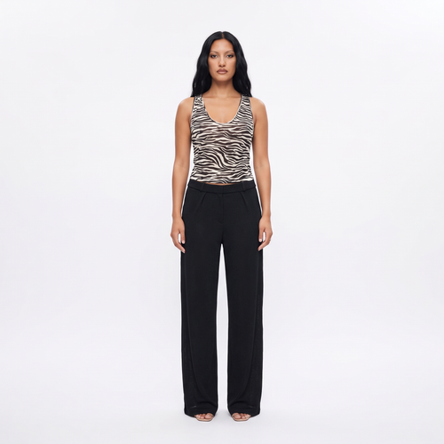 AMÉLIE Women's Noir Tiger Bare Tiger Print Satin Cami Top