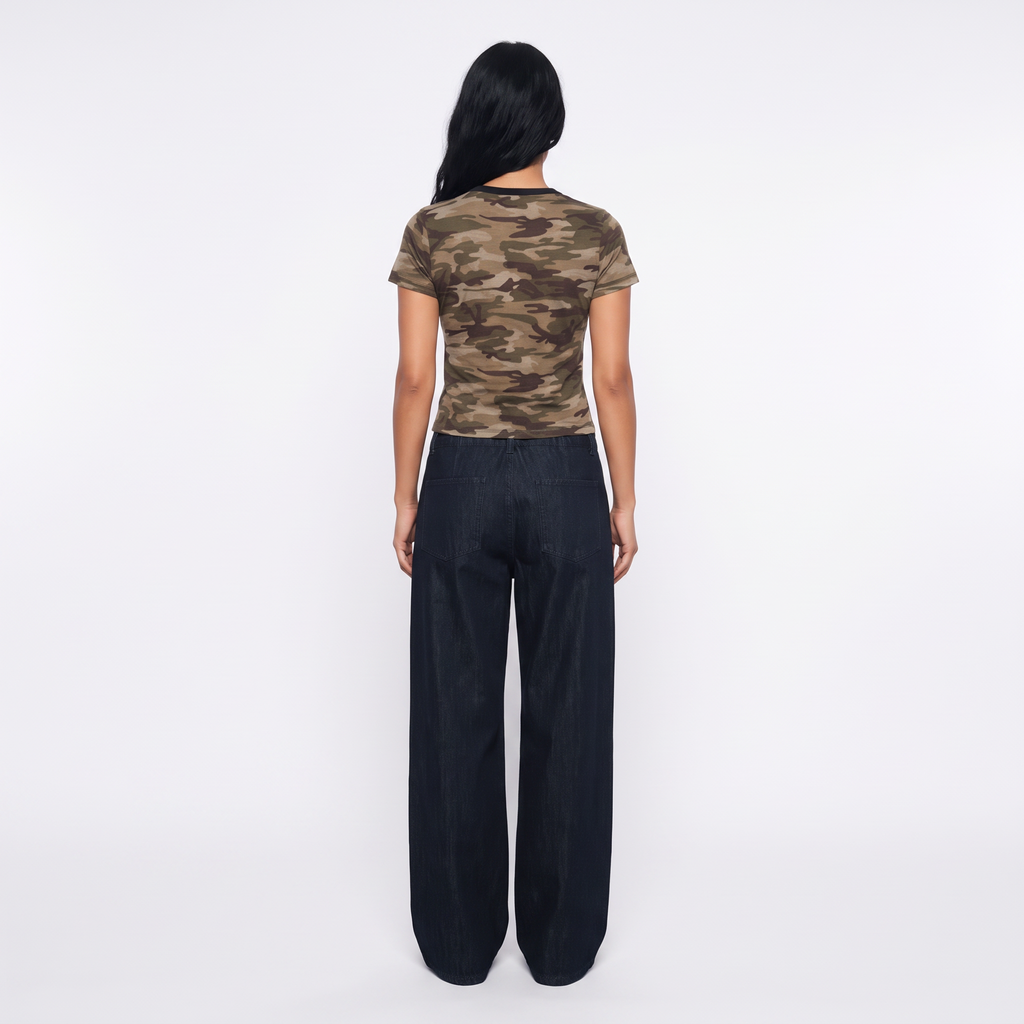 VALENTIN Women's Camo Green Clubhouse Relaxed Graphic Tee