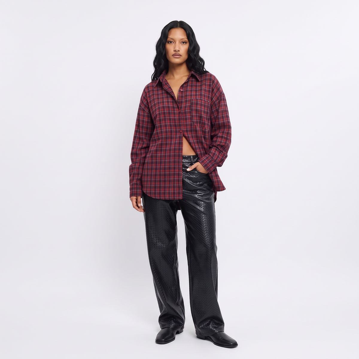 FLORA Women's Vintage Picnic Clarity Gingham Button Front Shirt