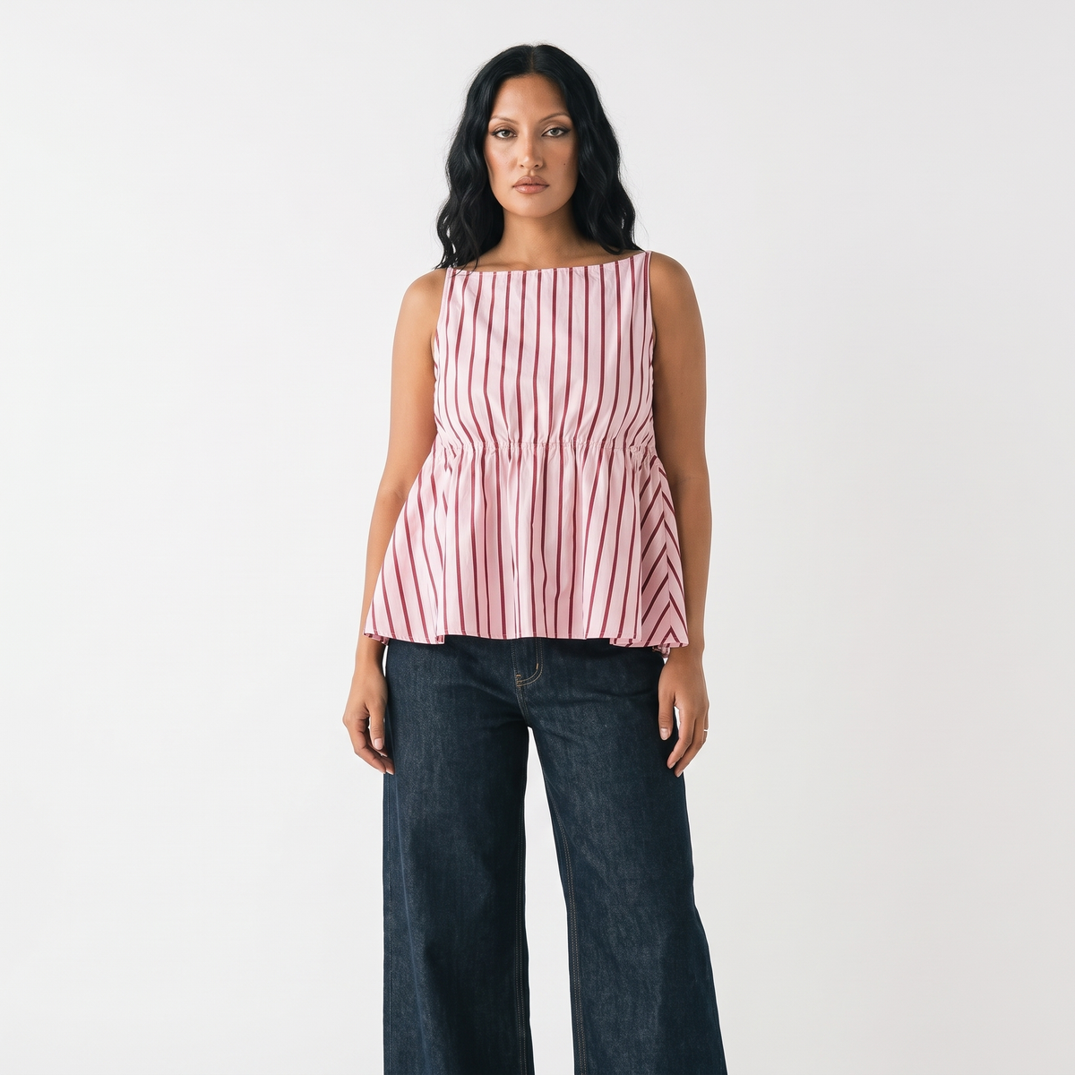 AMÉLIE Women's Crinkle Black Indi Strapless Tube Top