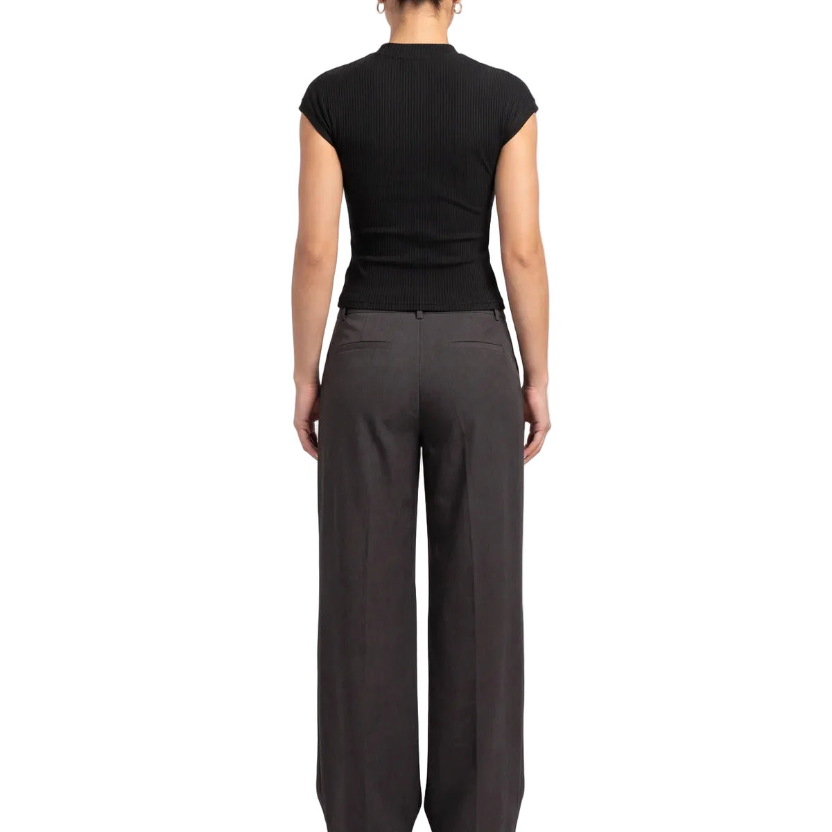 AMÉLIE Women's Black Seersucker Strapless Textured Crop Top