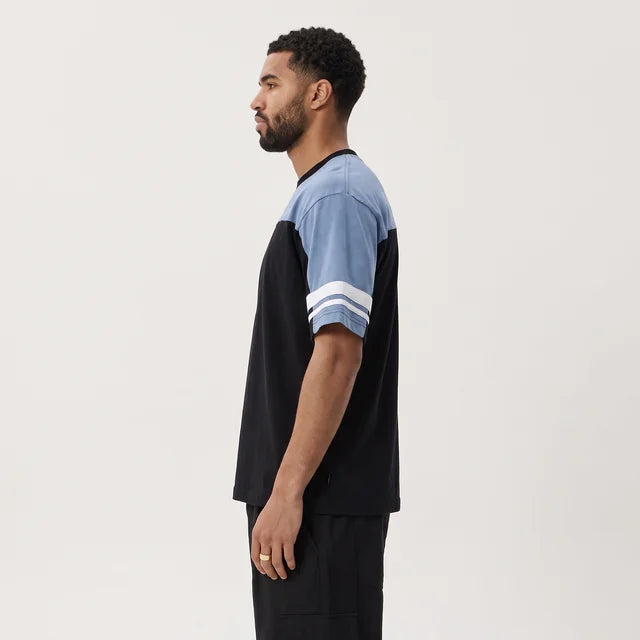 ALEXANDRE Men's Black Blue Origin Graphic Vintage Boxy Tee