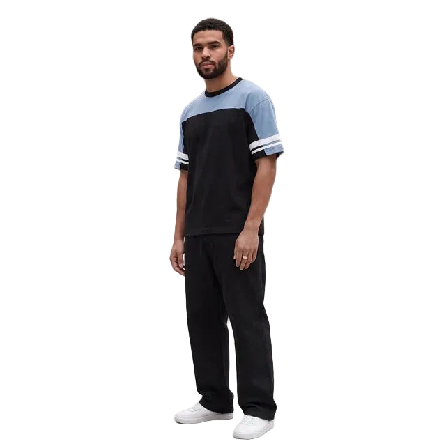 ALEXANDRE Men's Black Blue Origin Graphic Vintage Boxy Tee