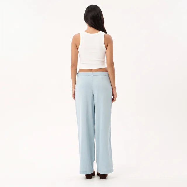 VALENTINA Women's Light Blue Martu Chambray Wide Leg Pants