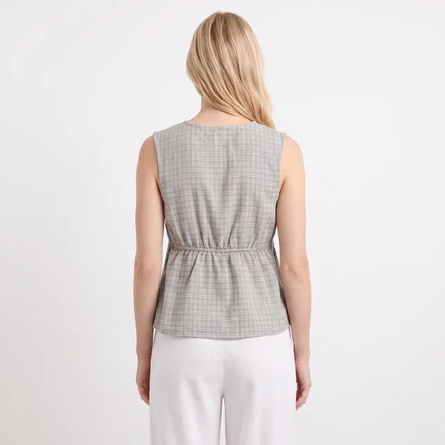 FLORA Women's Silver Birch Dahlia Devon Crochet Hollow-Out Vest Top