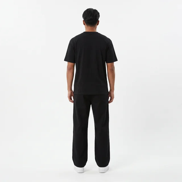 VALENTIN Men's Black Glider Relaxed Fit Pleated Trousers