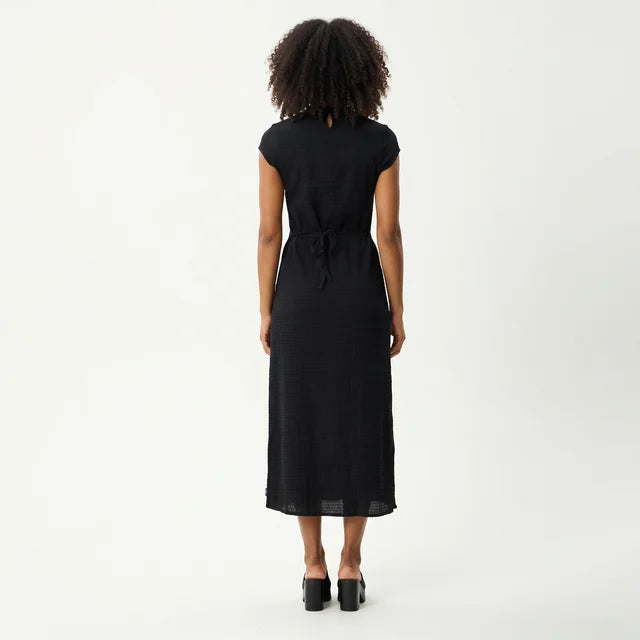 VALENTINA Women's Black Elodie High Neck Sleeveless Midi Dress