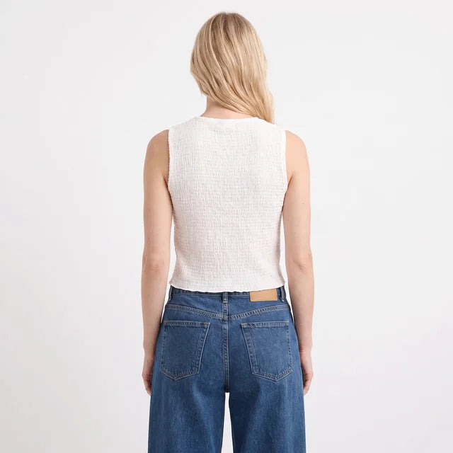CELESTE Women's Off-White Lana Lace-Up Tie Front Cami Crop Top