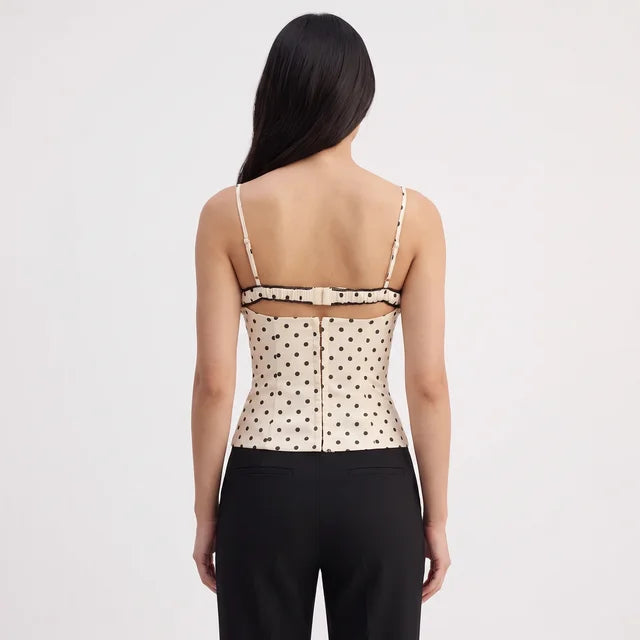 CELESTE Women's Black Renaissance Corset Lace Trim Top