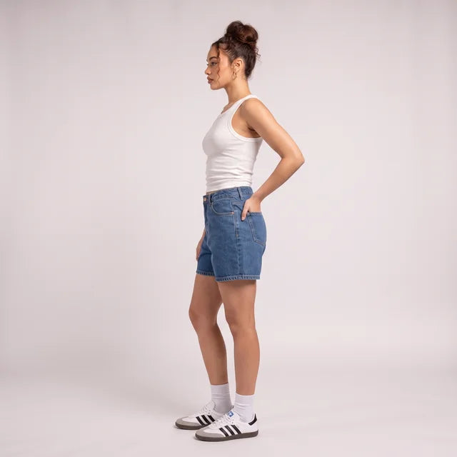 FLORA Women's Double Rinsed Blue Koko Denim Shorts