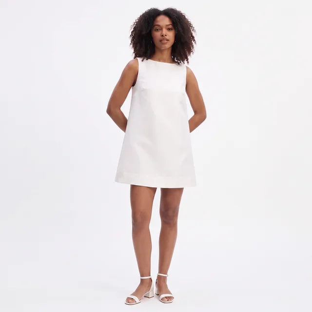 FLORA Women's Cream Fairfax Tie Front Puff Sleeve Mini Dress