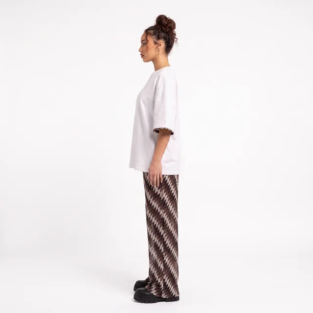 CELESTE Women's Claudie Print Remi Sheer Wide Leg Pants