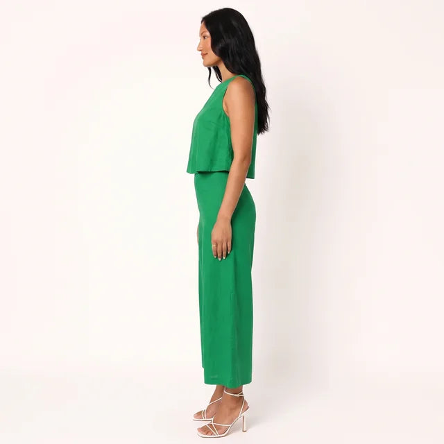 ADELAIDE Women's White Popover Wide Leg Sleeveless Jumpsuit