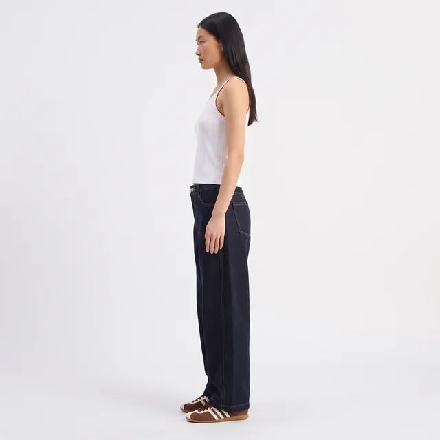 IMOGEN Women's Dark Indigo High Rise Wide Leg Denim Jeans