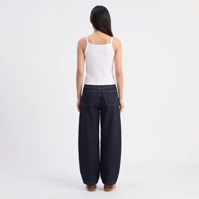 IMOGEN Women's Dark Indigo High Rise Wide Leg Denim Jeans