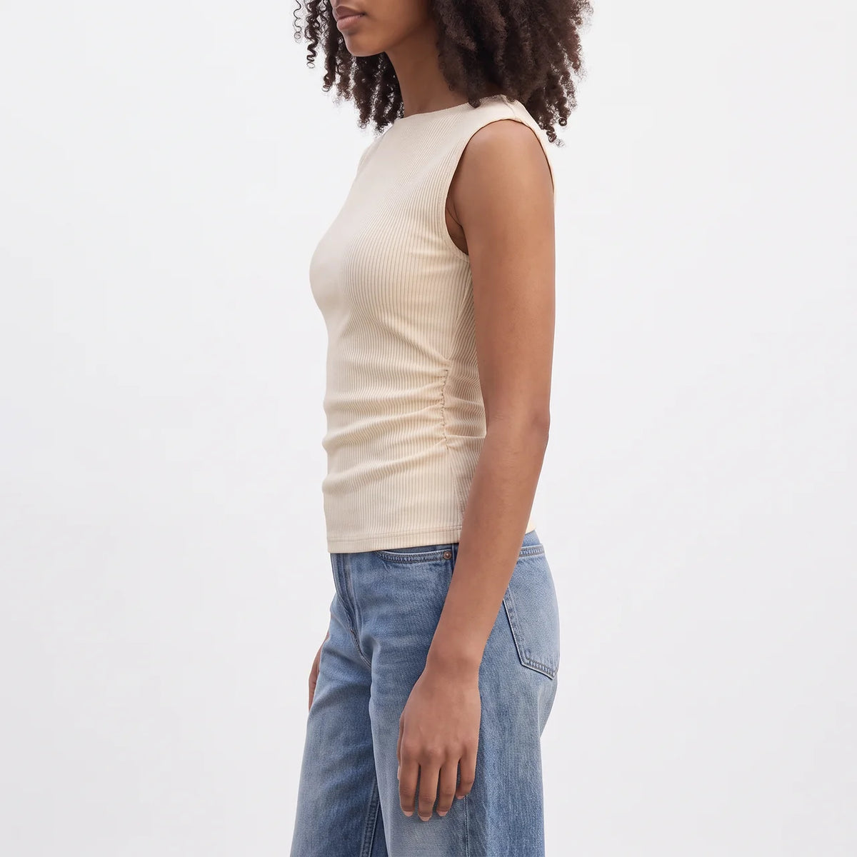 FLORA Women's Off-White Seersucker Strapless Textured Crop Top
