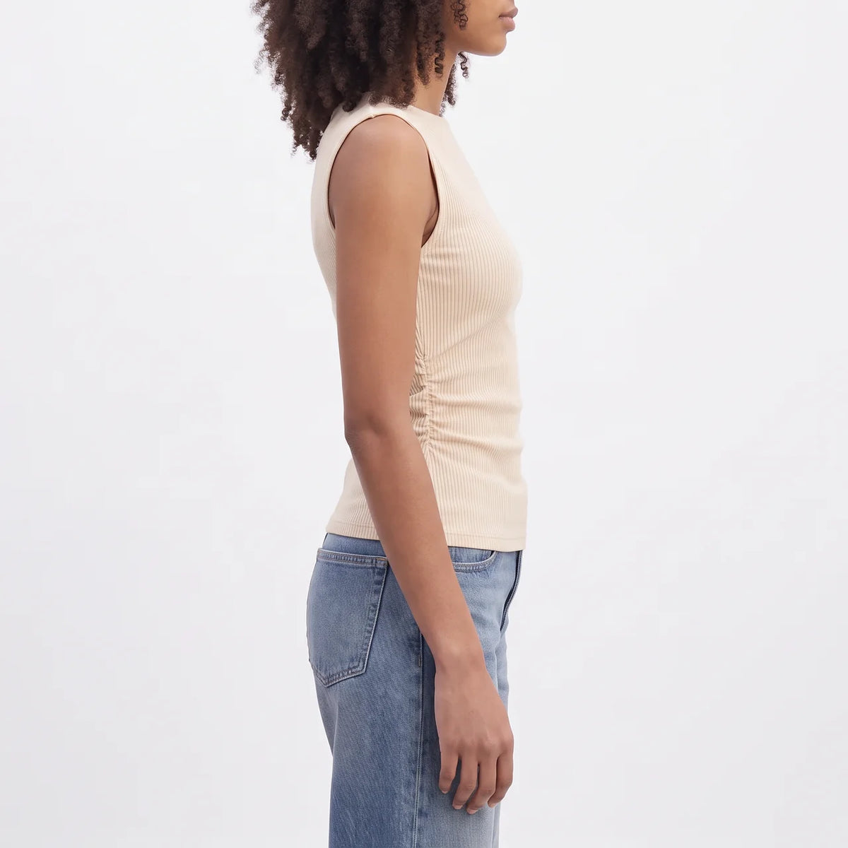 FLORA Women's Off-White Seersucker Strapless Textured Crop Top