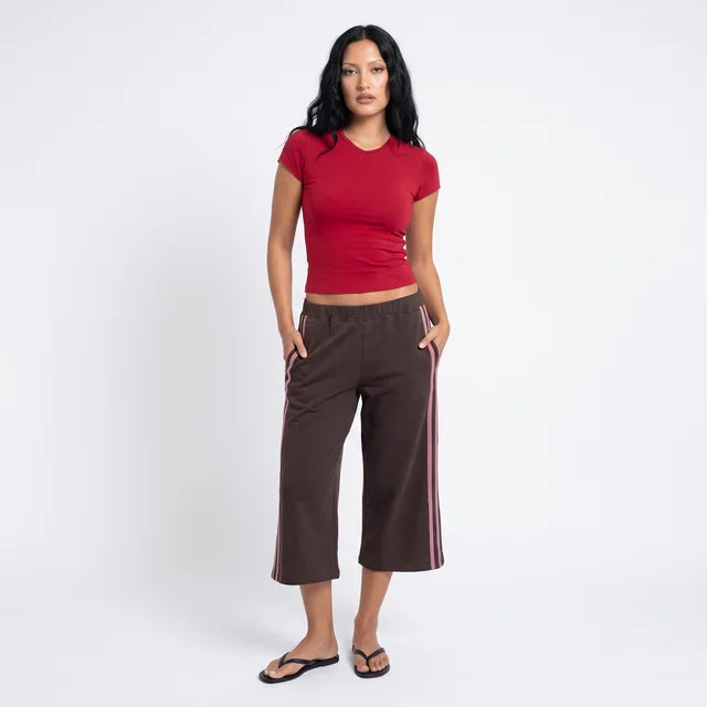 ISADORA Women's Rose Pink Wamino Low Rise Flared Trousers