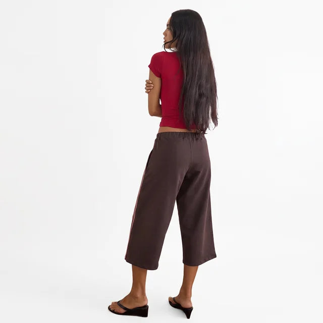 ISADORA Women's Rose Pink Wamino Low Rise Flared Trousers